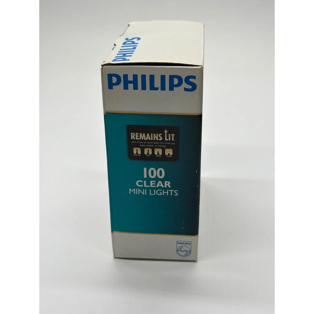 Philips Remains Lit 100‎ Clear Mini Lights White Wire Indoor Outdoor 24.7ft